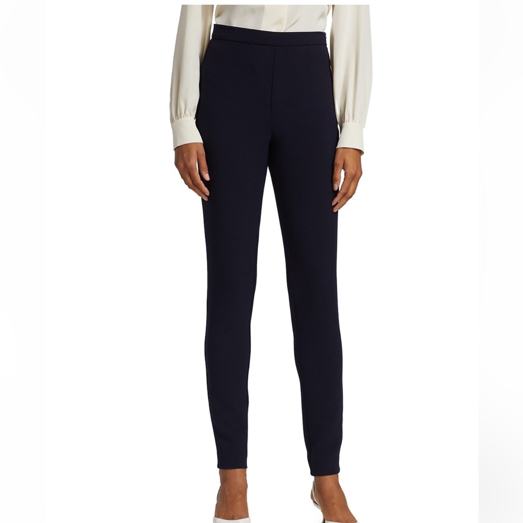 St. John Blue Ponte Tapered Leg Dress Pants
